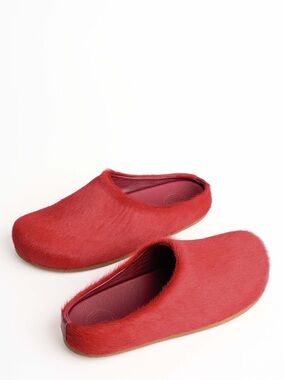 Penelope Chilvers Red Cowhide Slides